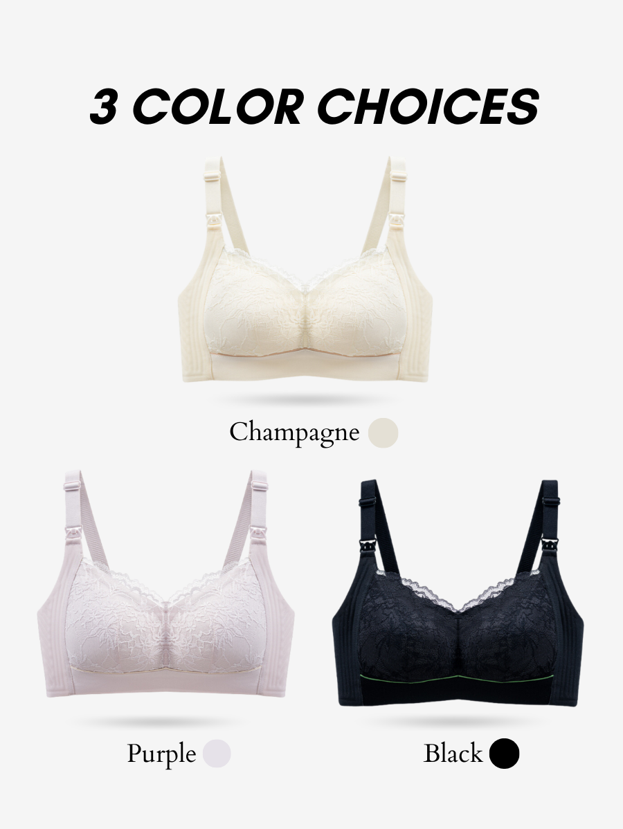 Plus Size Lace Green Tea Silicon Grip Top Open Nursing Bra