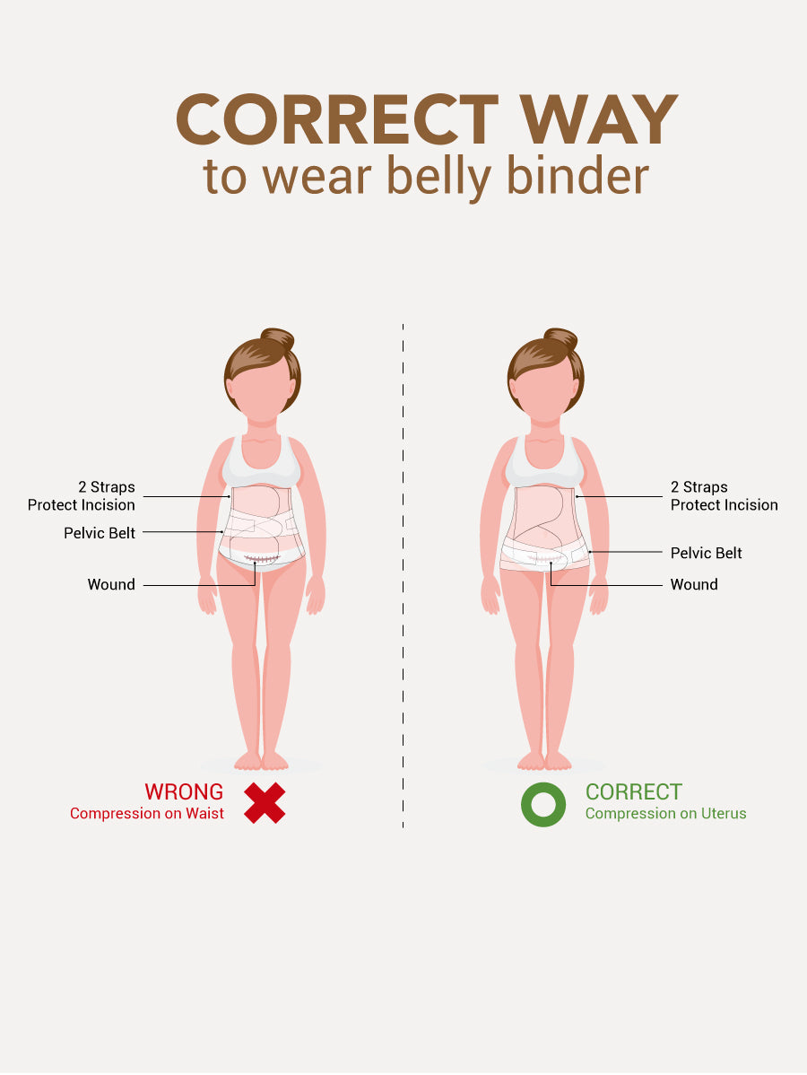 Bmama Pure Cotton Postpartum Belly Binder Set (3pcs)