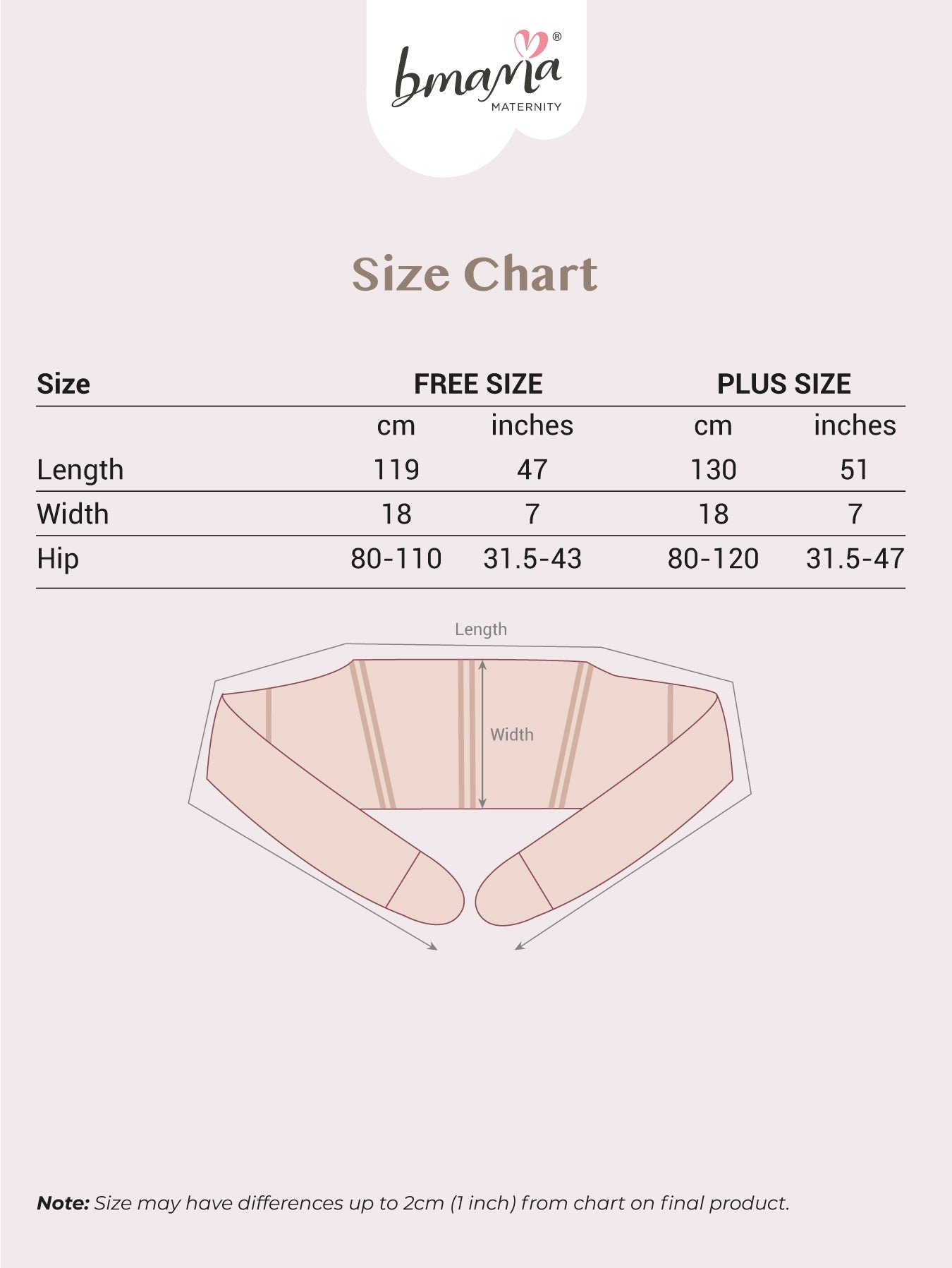 Bmama Premium Maternity Support Belt Pink