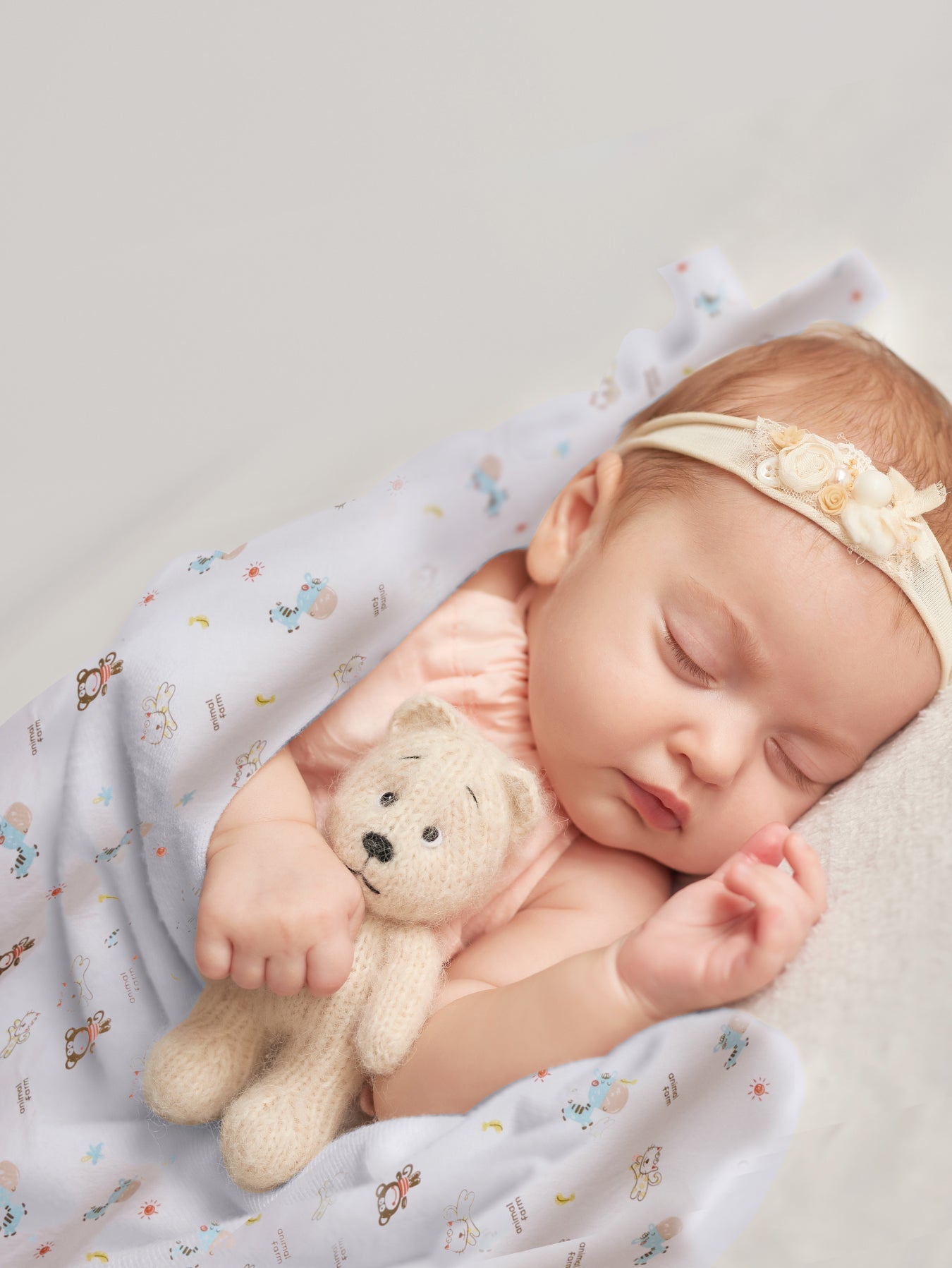 Newborn Baby Cotton Blanket With Hooded Wrap Swaddle Napkin