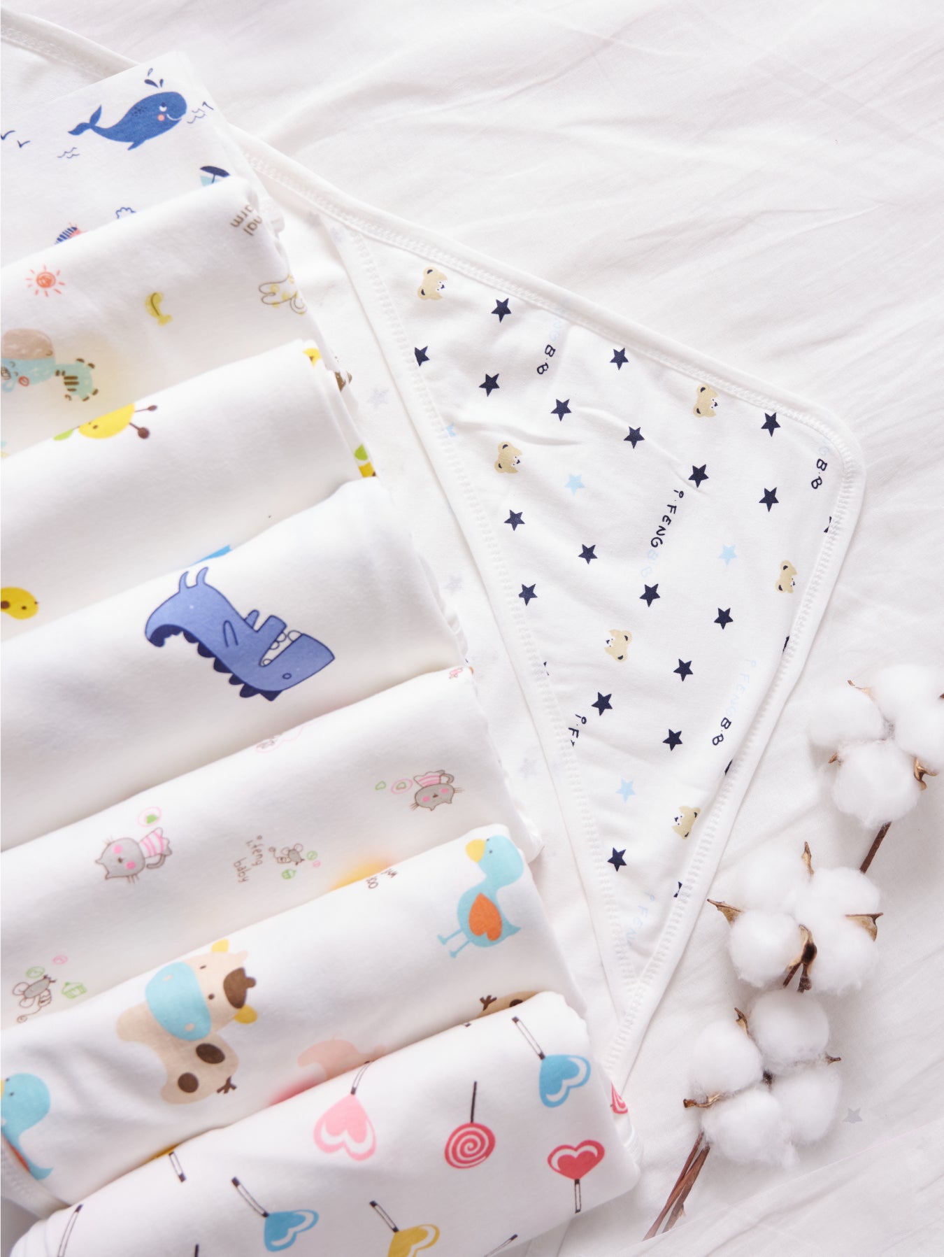 Newborn Baby Cotton Blanket With Hooded Wrap Swaddle Napkin