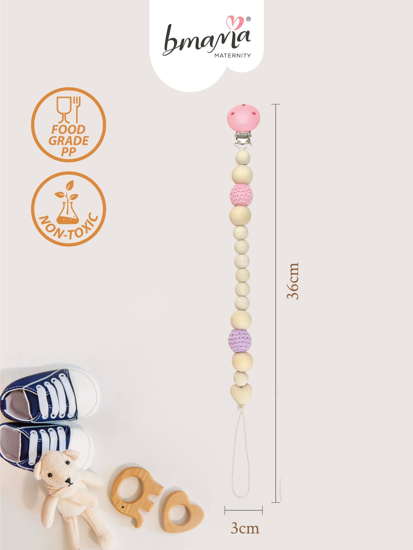 Lolli Beach Wood Pacifier Clips