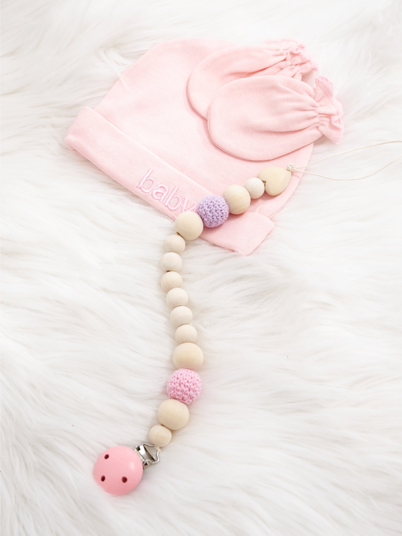 Lolli Beach Wood Pacifier Clips