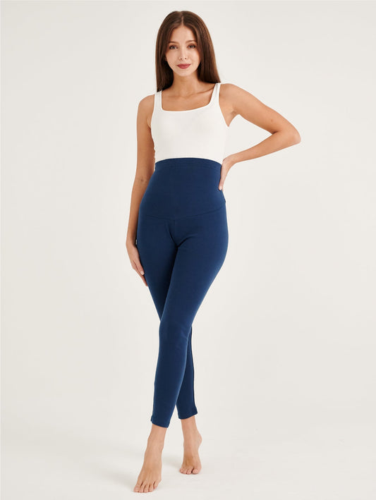 Blue Slim Fit Stretchable High waist Maternity Legging