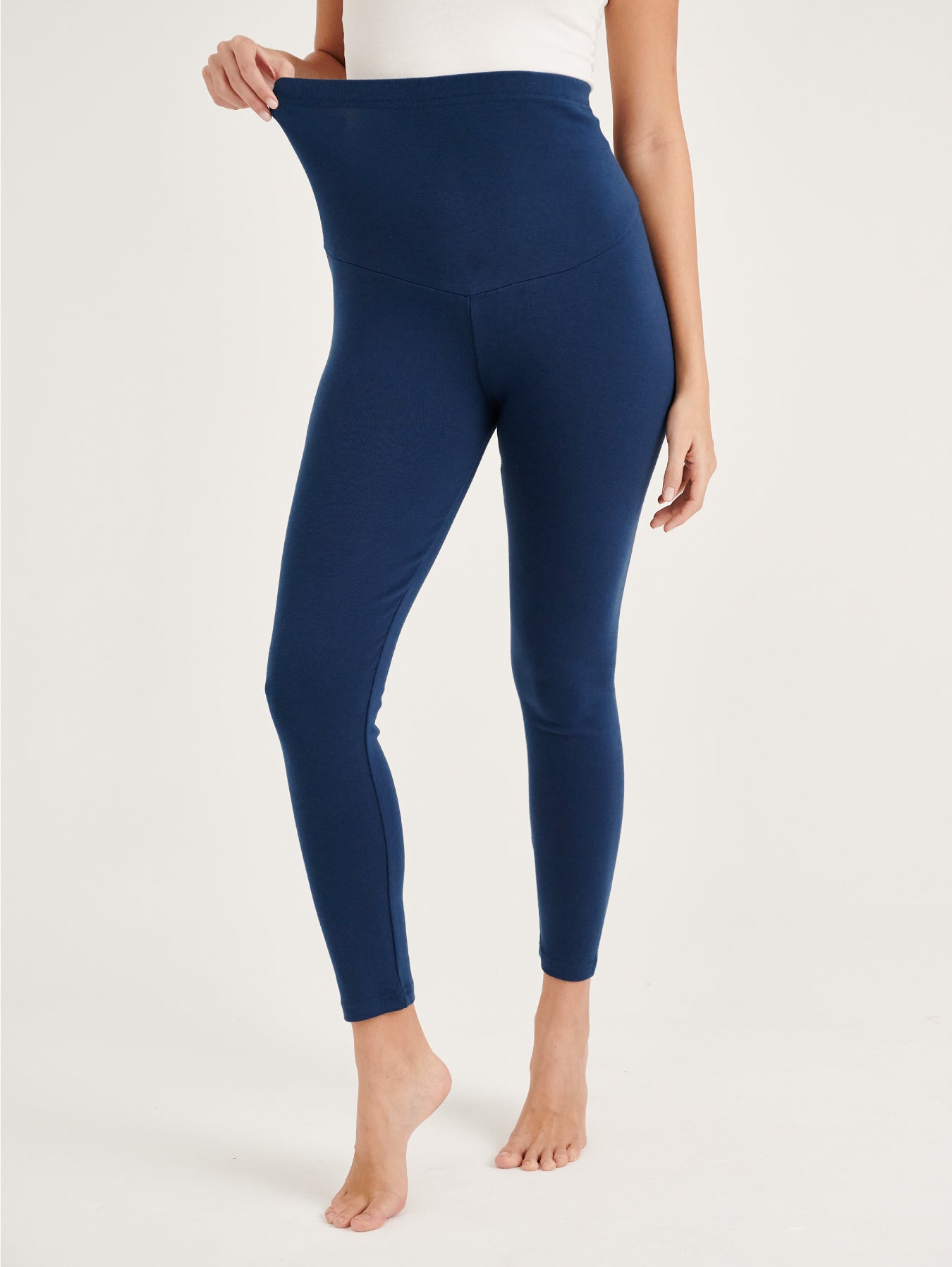 Blue Slim Fit Stretchable High waist Maternity Legging