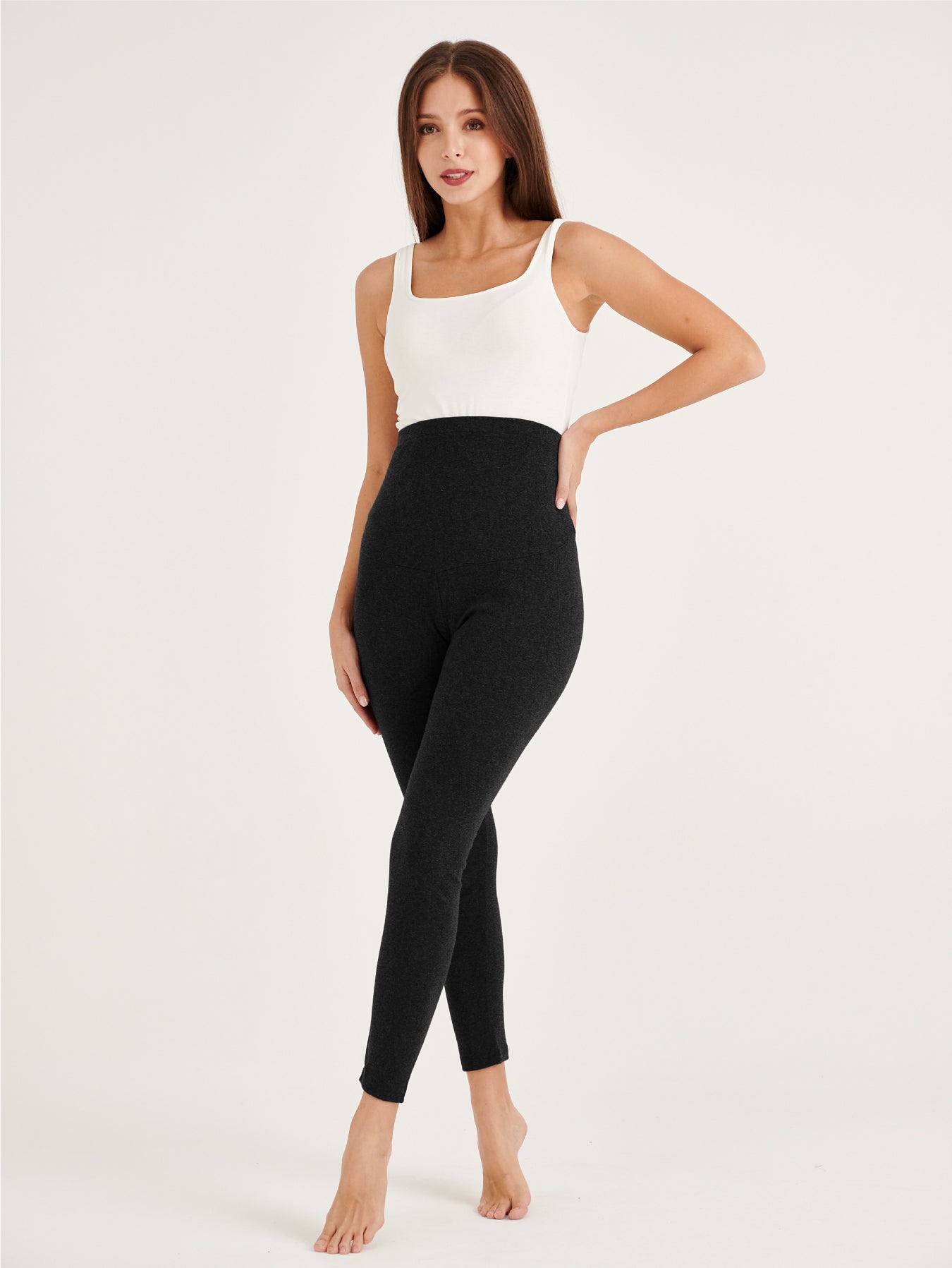Black Slim Fit Stretchable High Waist Maternity Legging