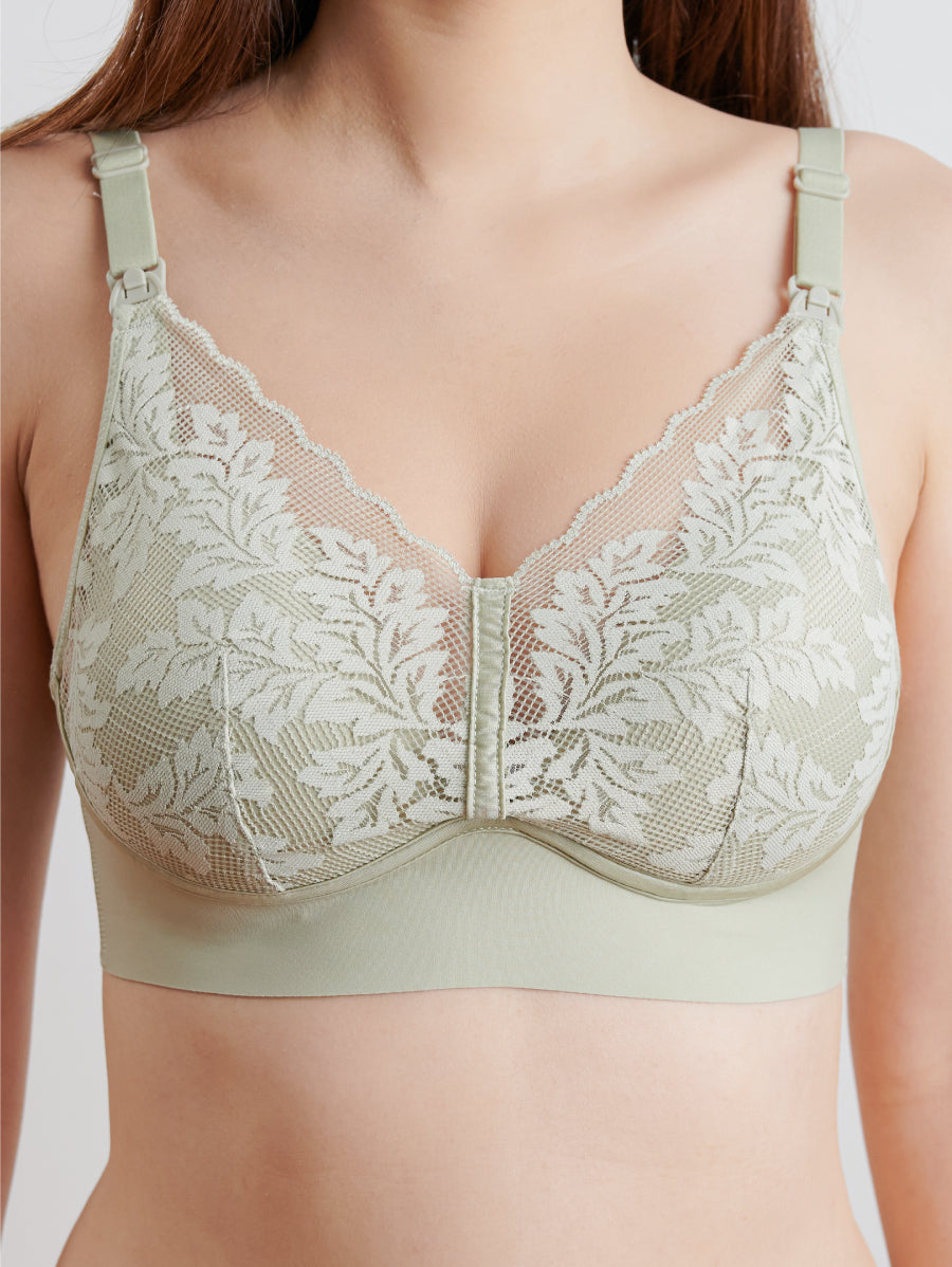 The Grace Mulberry Silk Lace Nursing Bra
