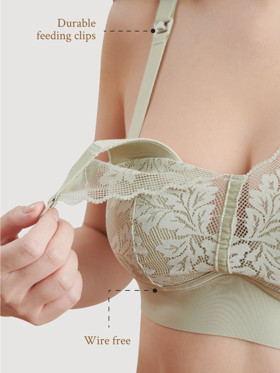 The Grace Mulberry Silk Lace Nursing Bra