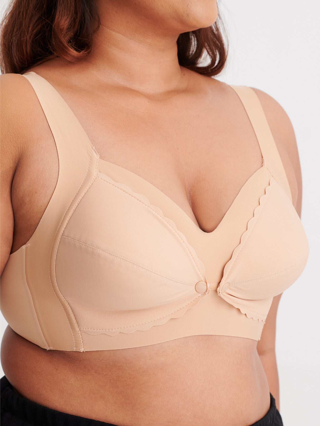 The Lux Latex Front-Button Nursing Bra