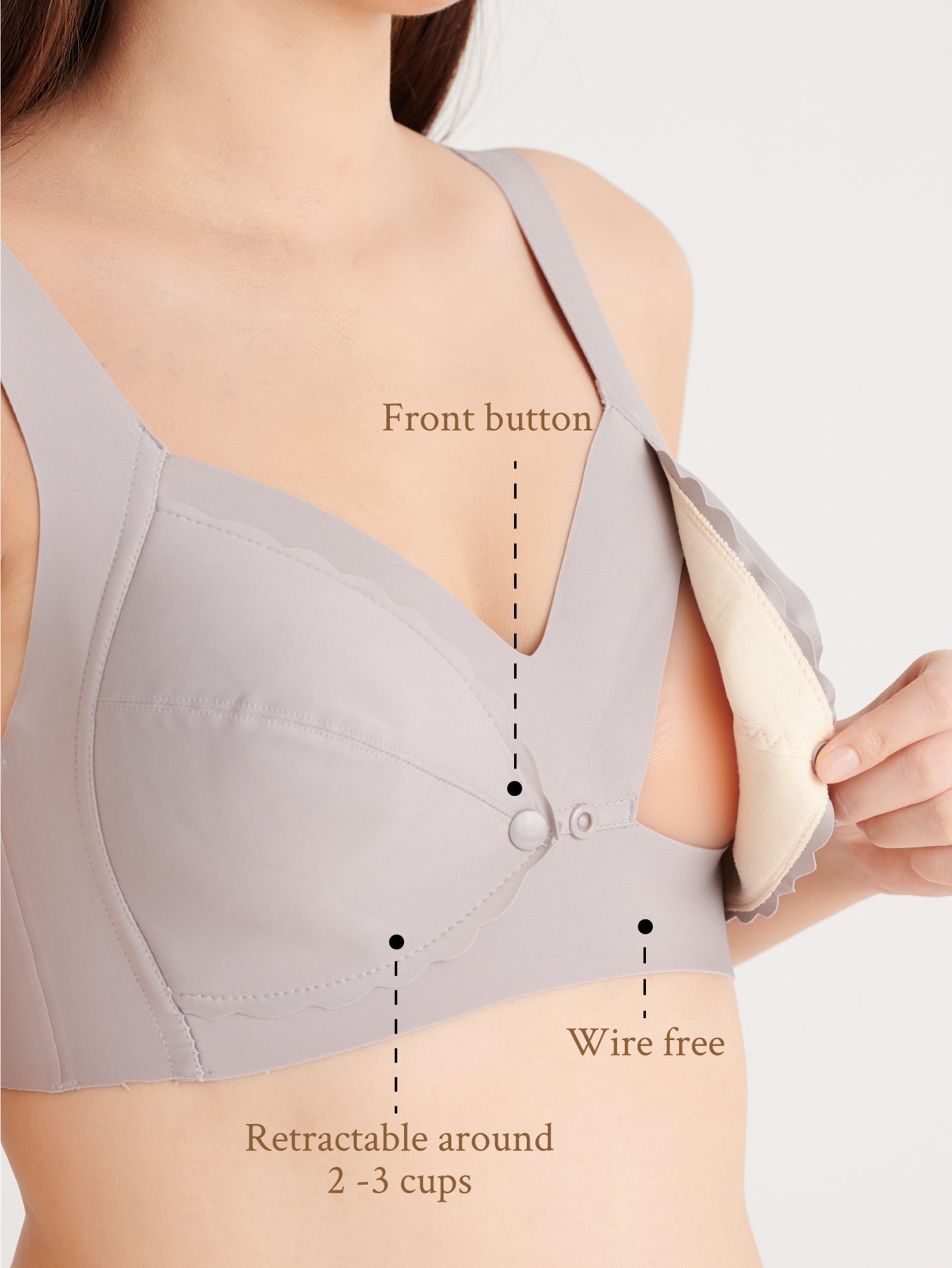 The Lux Latex Front-Button Nursing Bra