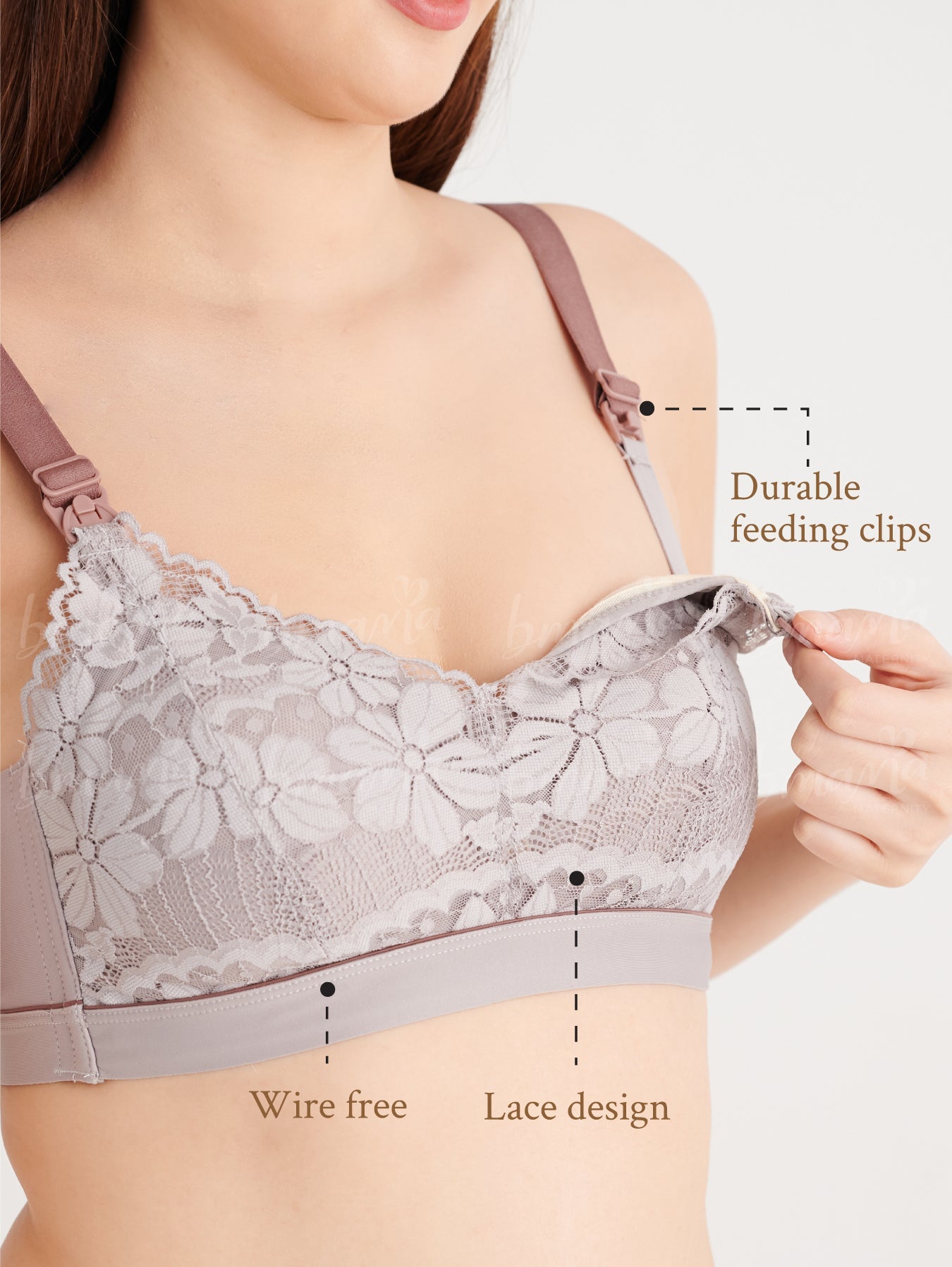 Bmama Super Soft Latex Lace Wireless Nursing Bra