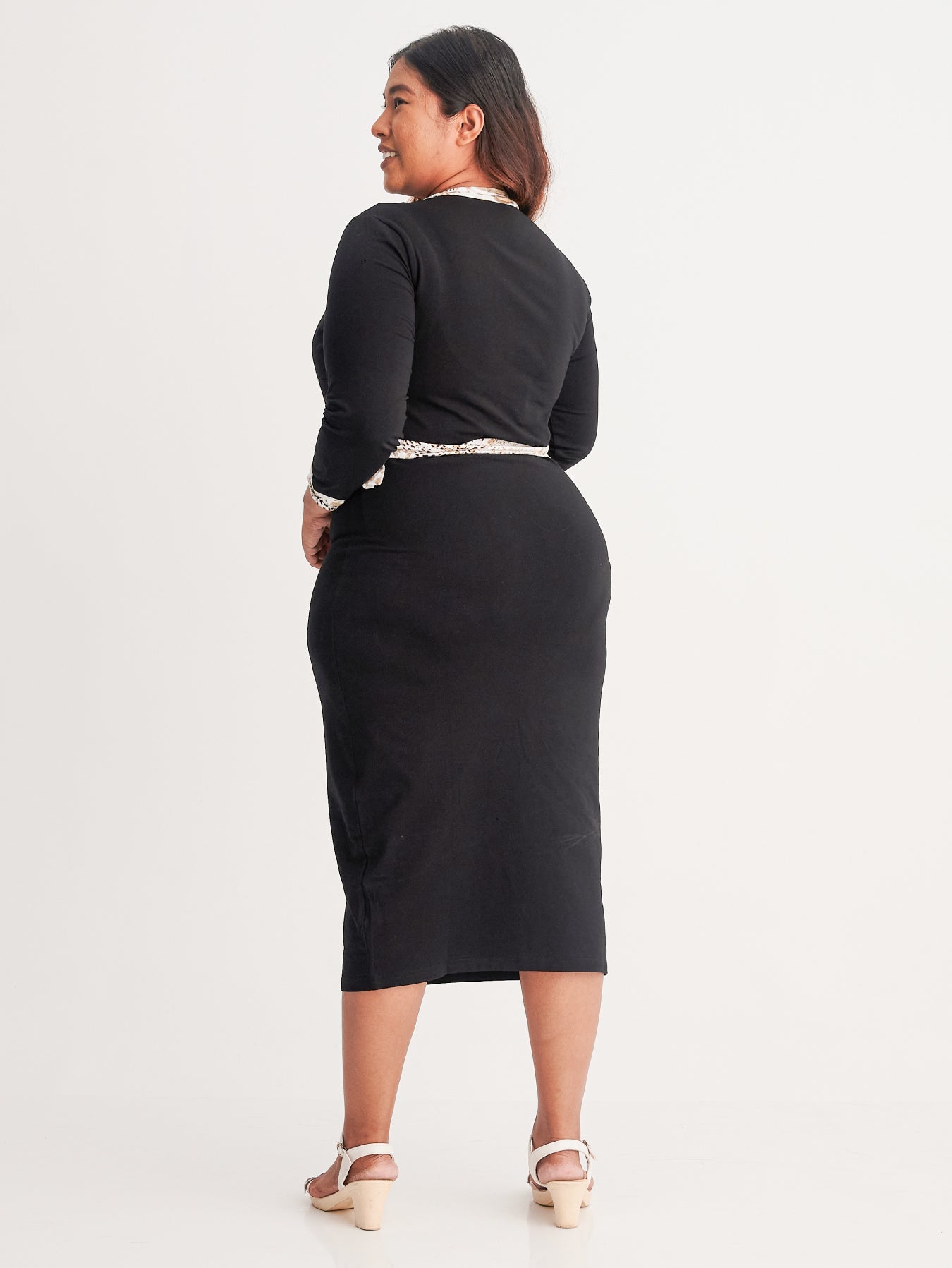 Alaia Black Long Sleeves Bodycon Maxi Dress