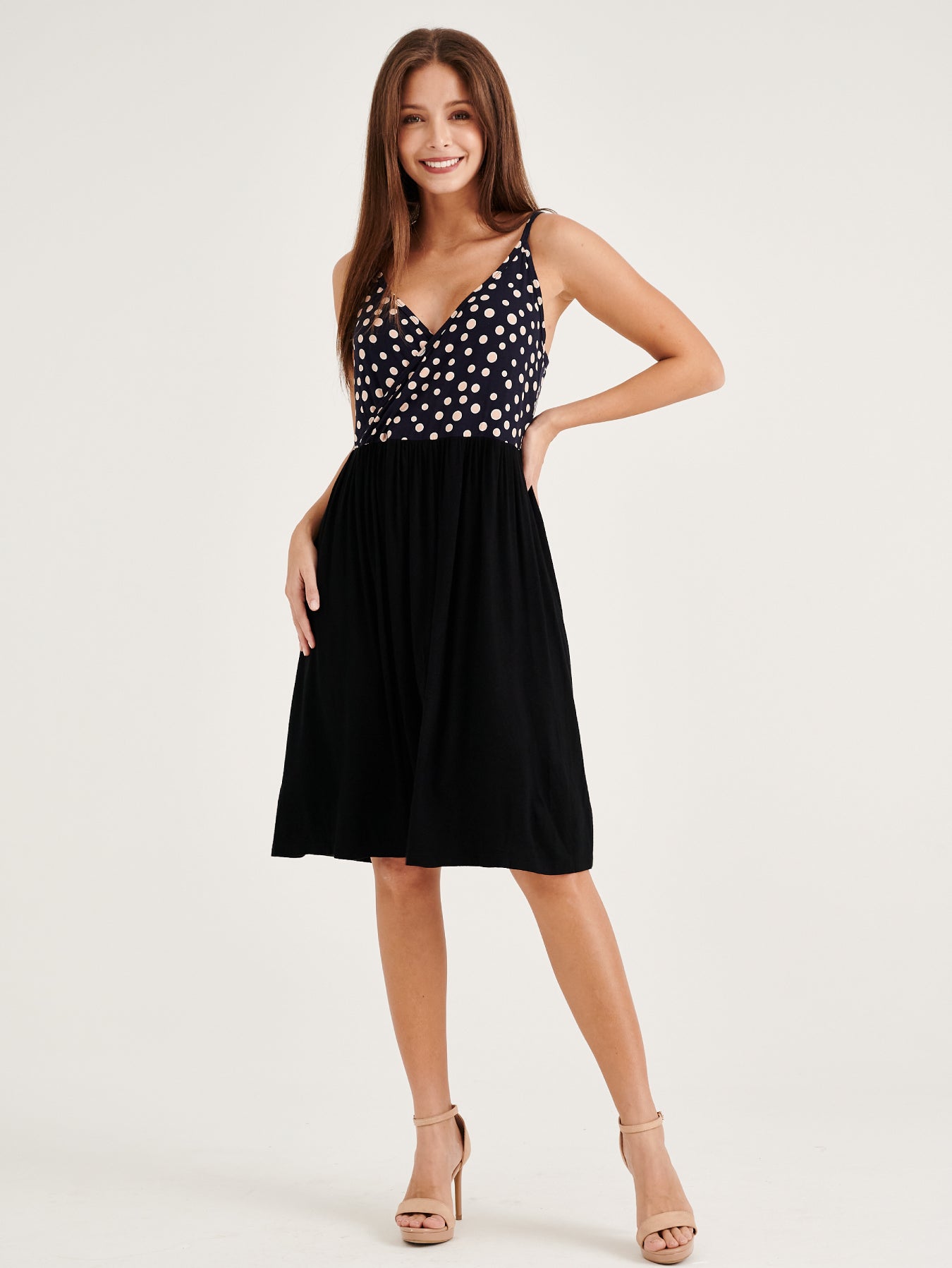 Victoria Cami Polka Dots Sleeveless Nursing Dress