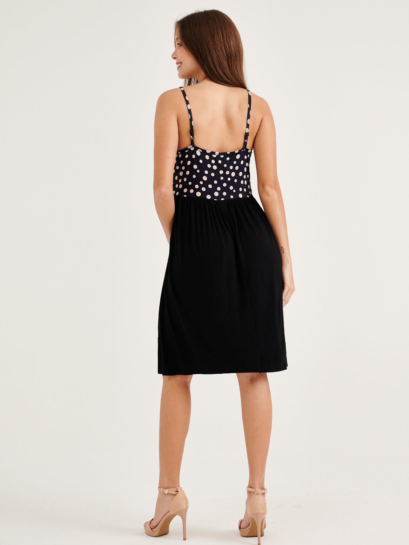 Victoria Cami Polka Dots Sleeveless Nursing Dress