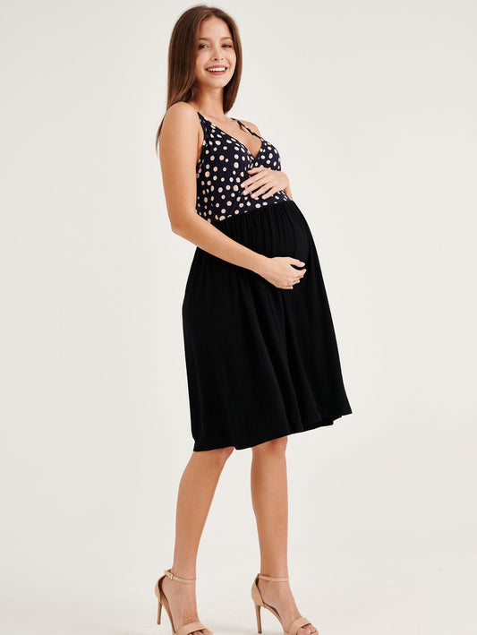 Victoria Cami Polka Dots Sleeveless Nursing Dress