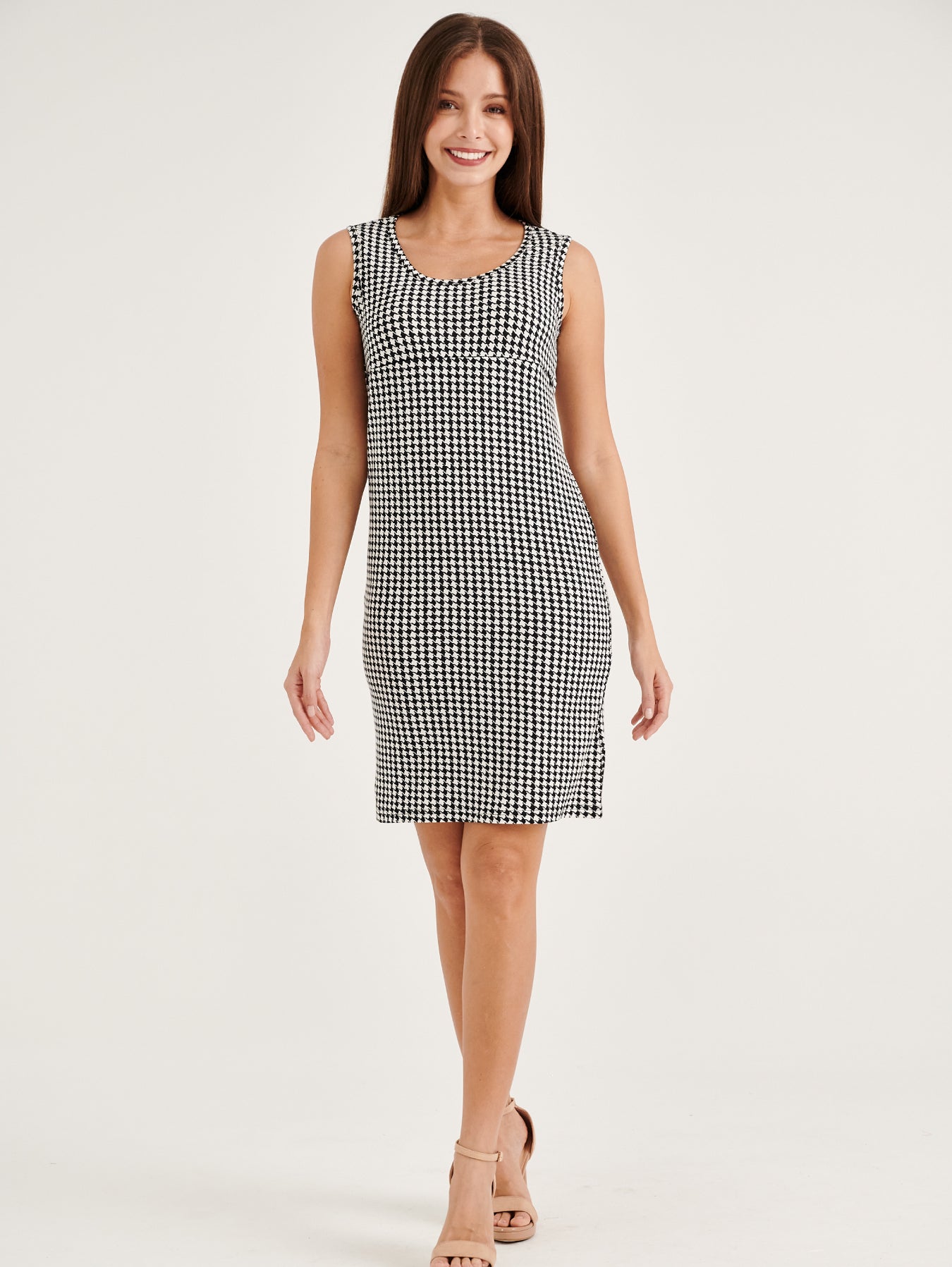Charlotte Houndstooth Two Piece Nursing Dress with Hidden Zip Access