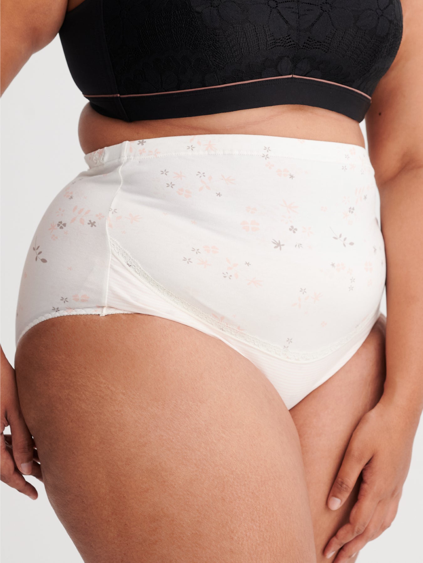 Floral Print High Waist Over The Bump Brief
