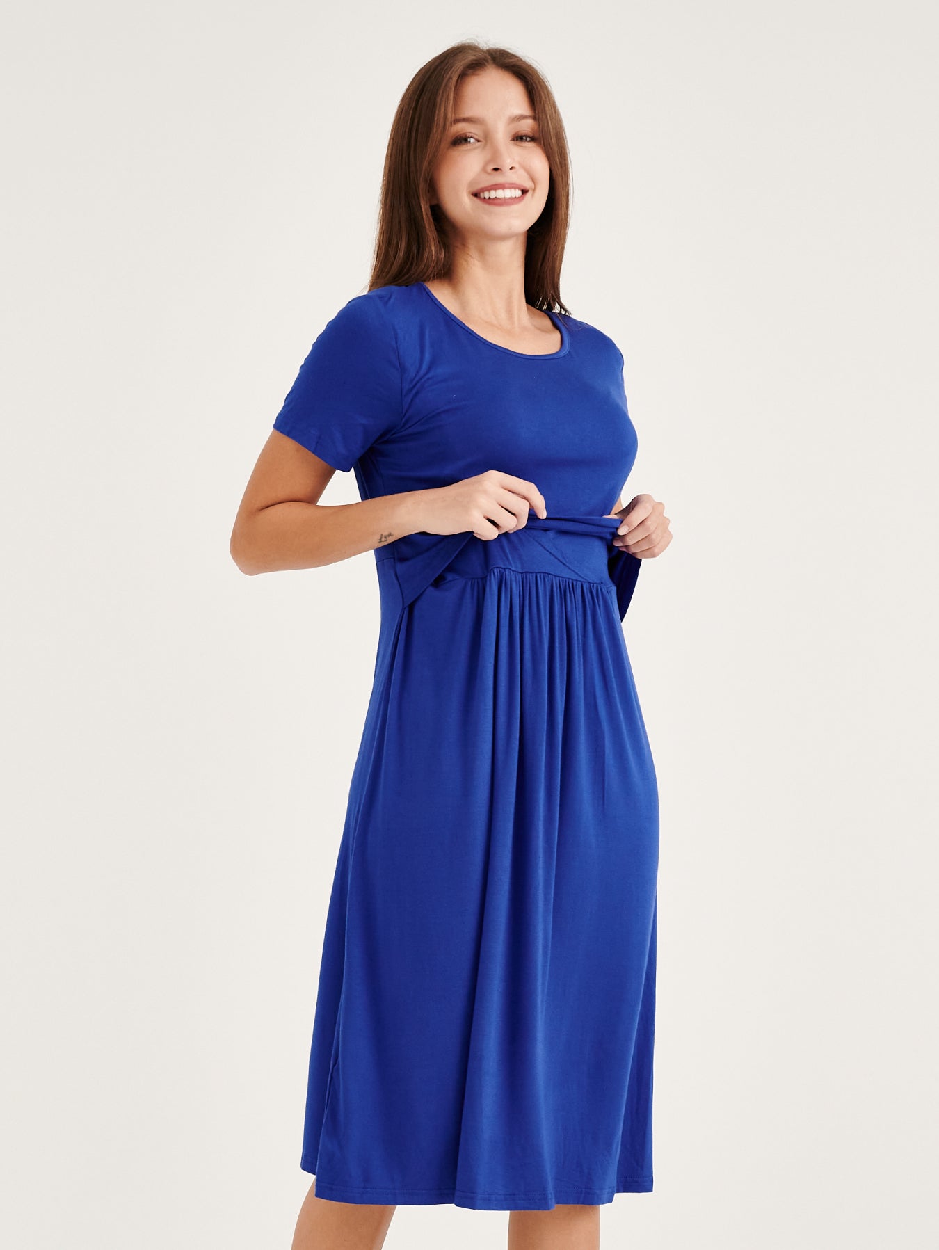 Azure Classic Lift Up Maternity Nursing Dress