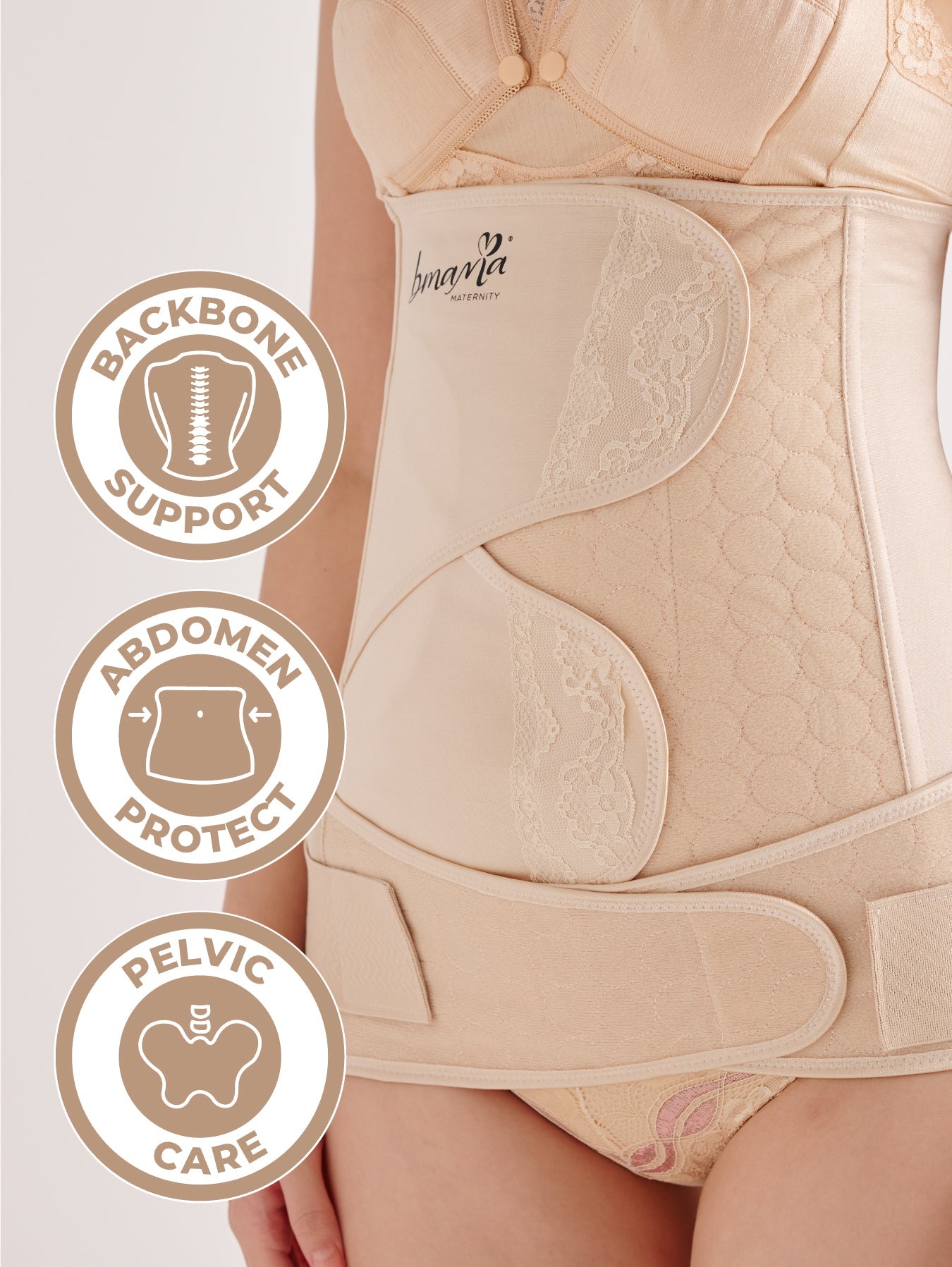 2in1 Belly and Pelvic Binder Satin Set (Golden Girdle)