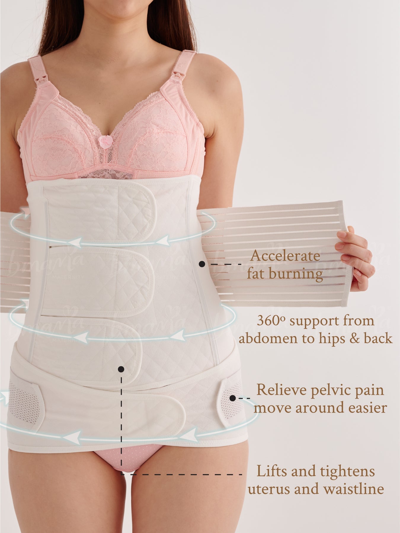Pure Cotton Anti Allergy Belly Binder Set (3 Straps)
