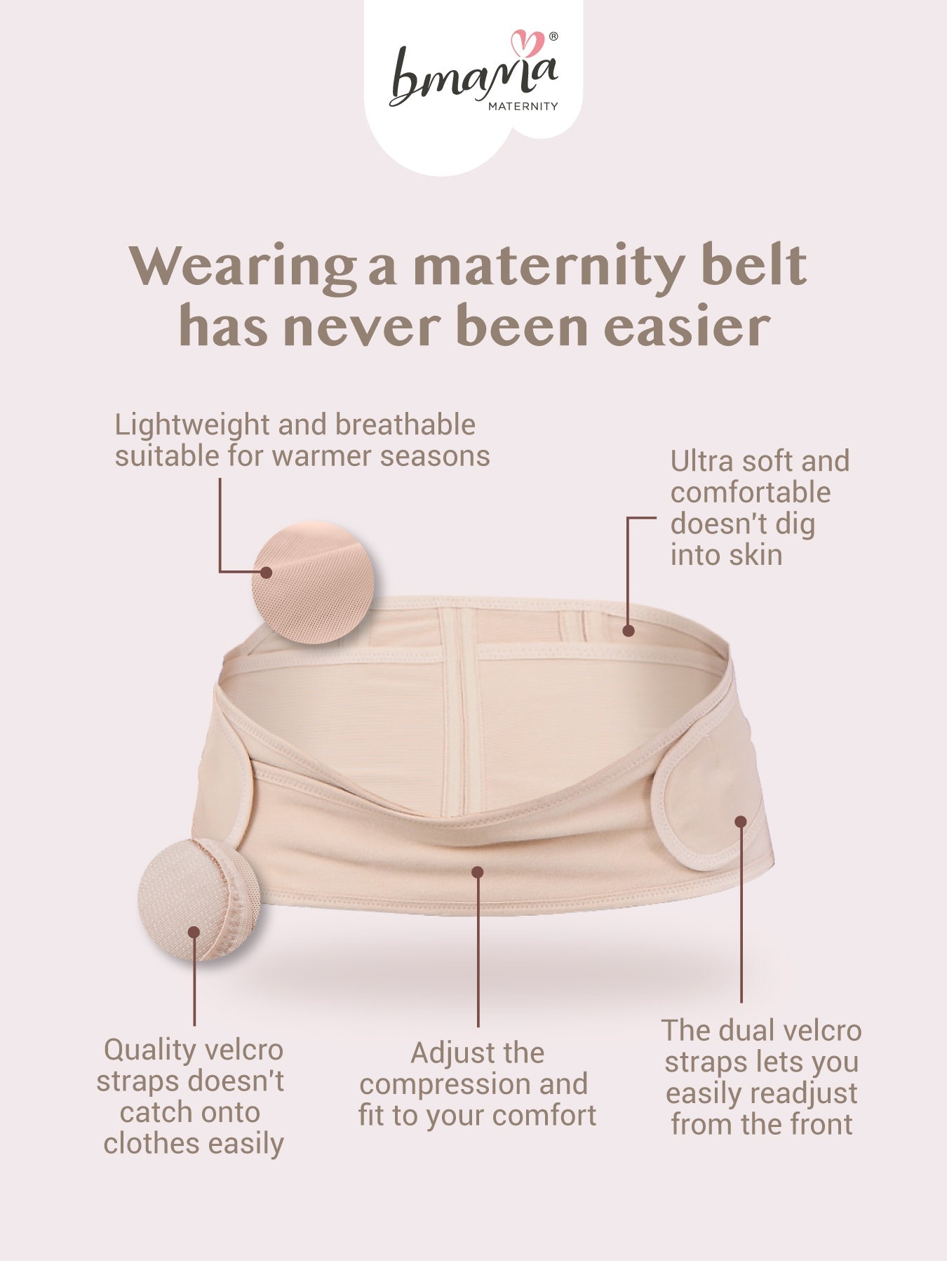 Bmama Premium Maternity Support Belt Beige