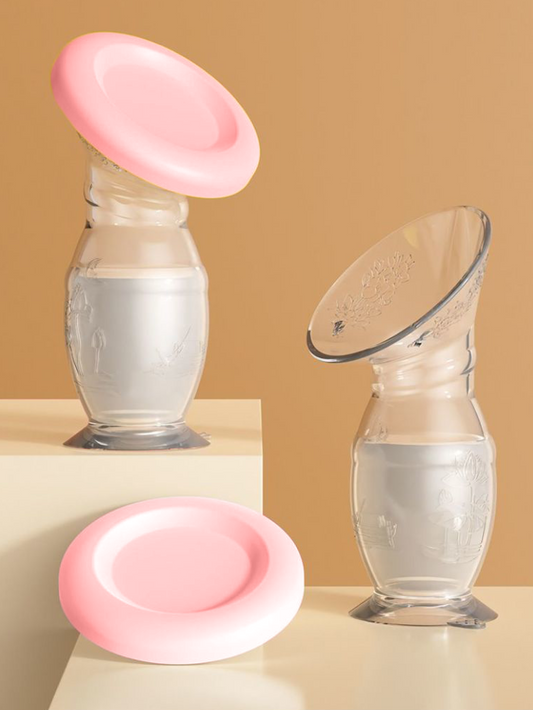 Manual Breast Pump Milk Collector Silicone BPA Free Milk Saver with Cover Food-Grade