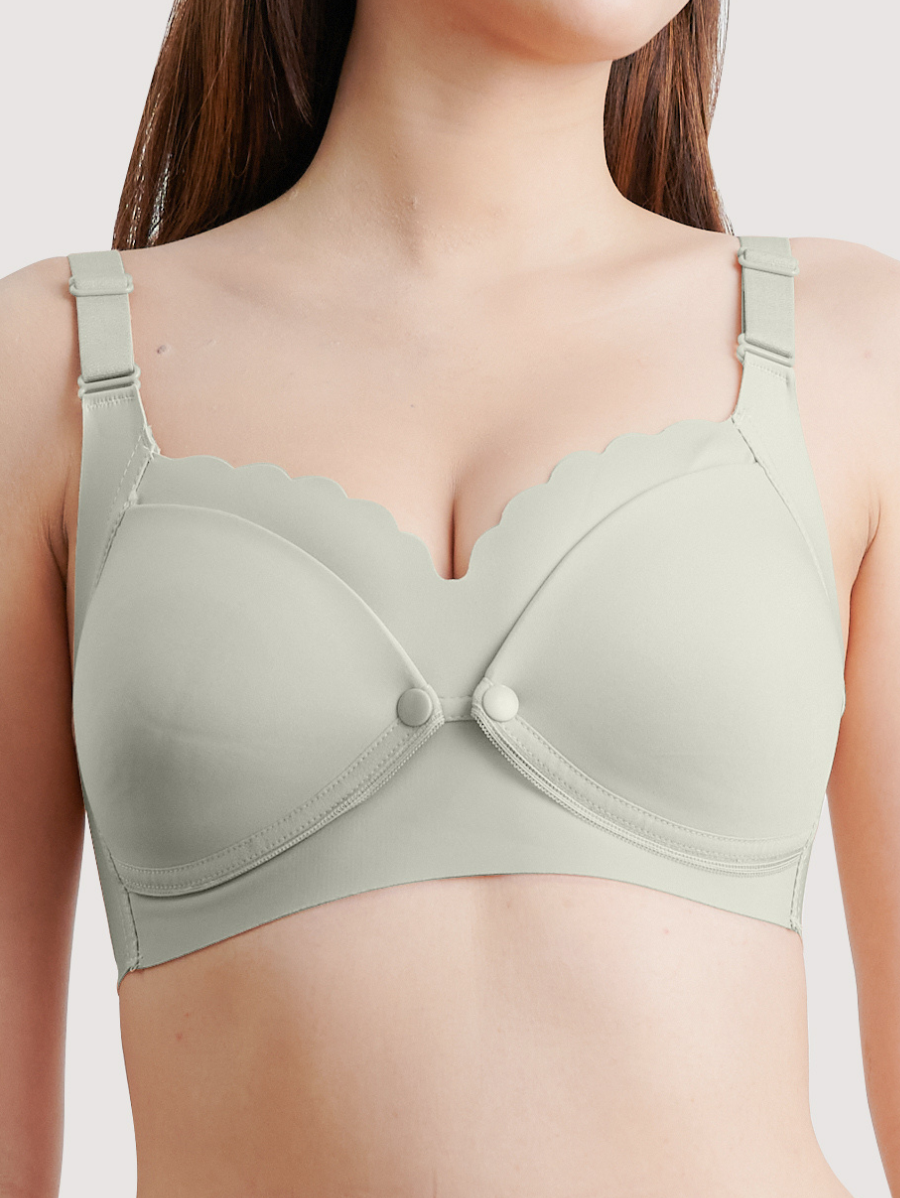 The Serene Mulberry Silk Front-Button Nursing Bra