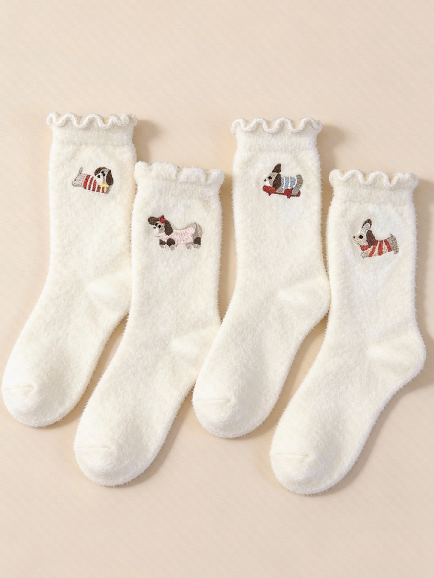 Maternity Confinement Warm Socks – Puppy Printed (1 pair)