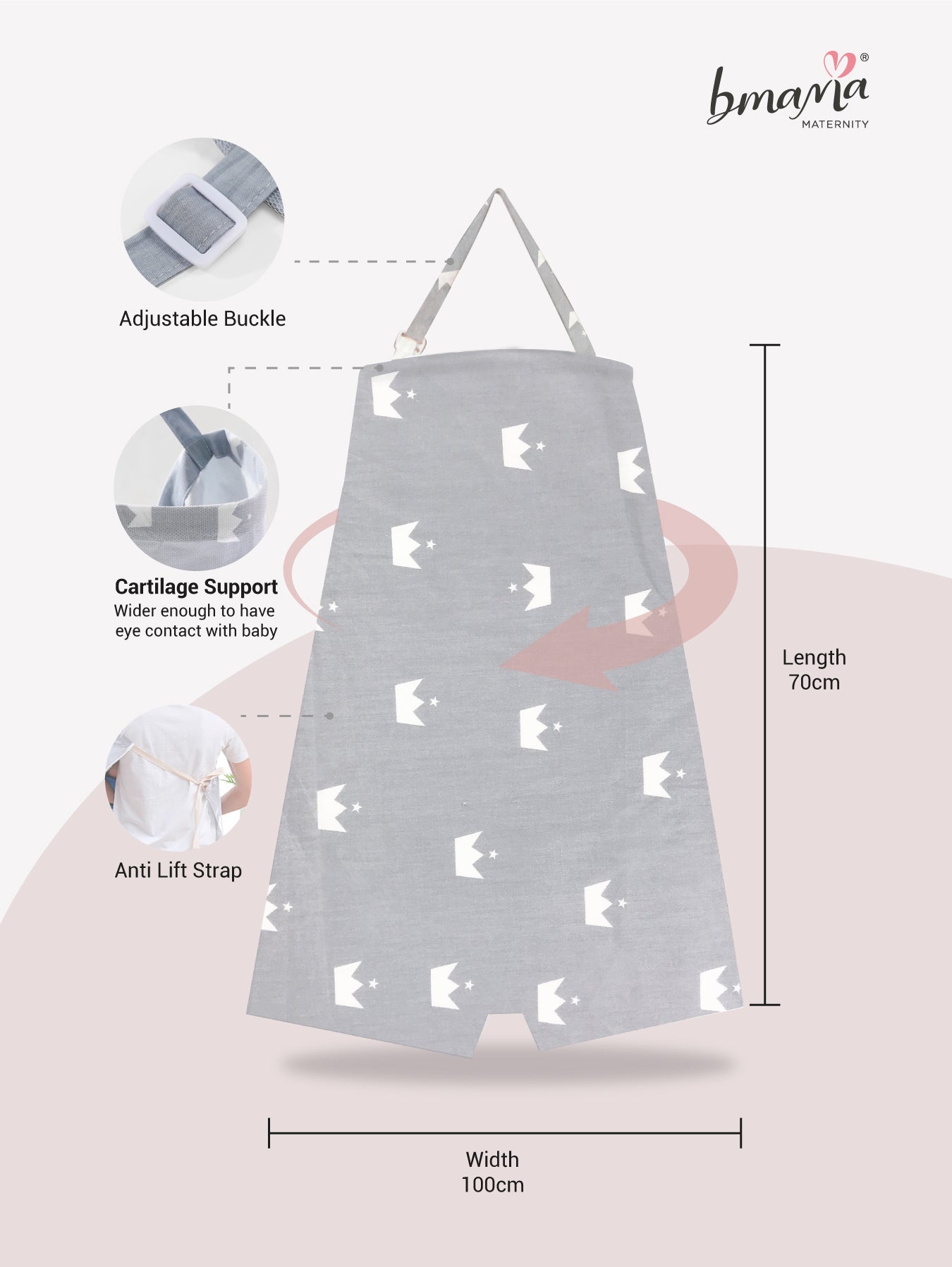 Breastfeeding Nursing Cover 100% Cotton without Net Apron Shawl Cloth Blanket