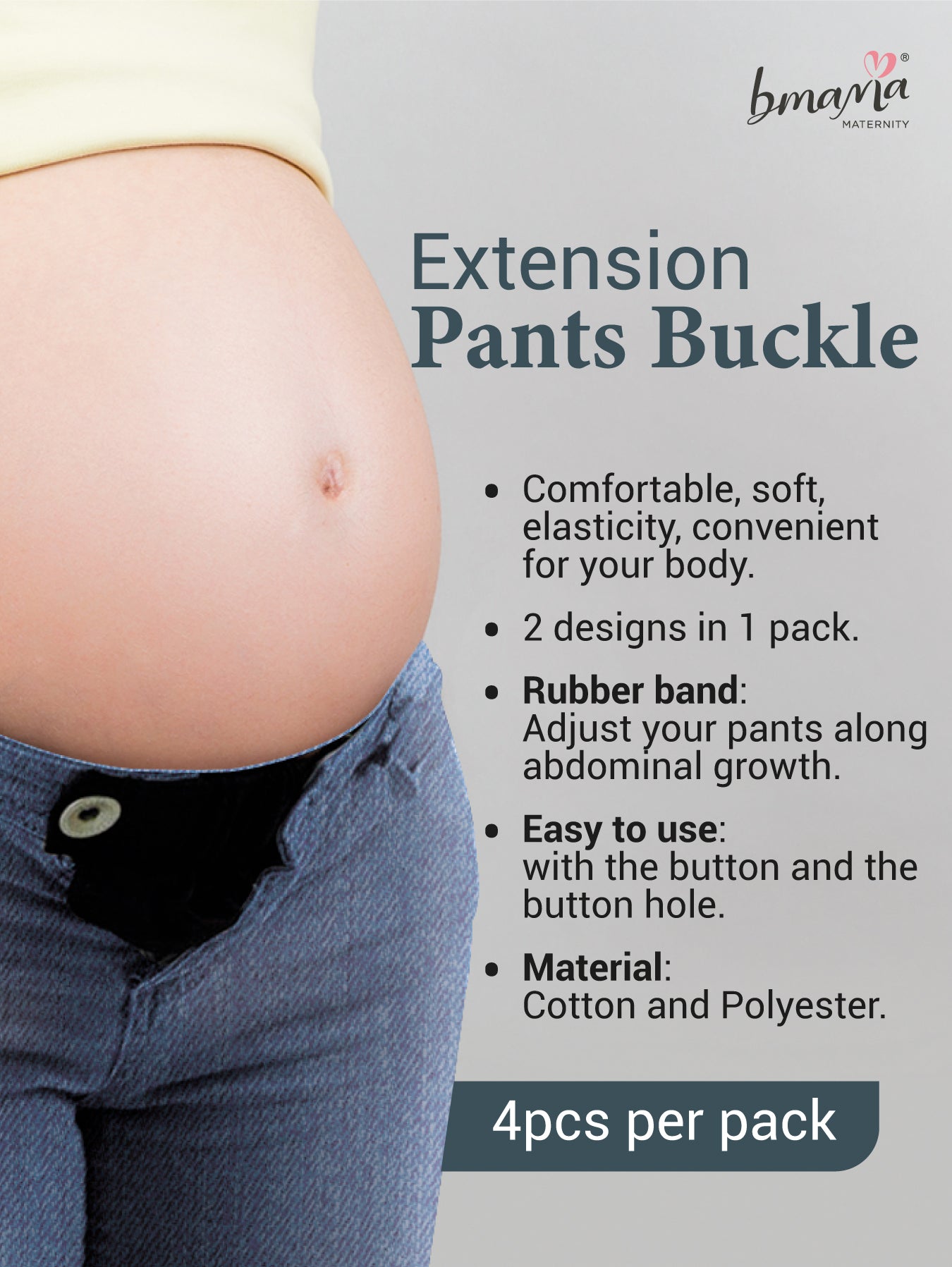 Maternity Pant Extenders for Women - 2-Pack Soft Pant Button