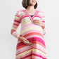 Gianni Pink Striped V-neck Mini Dress