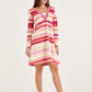 Gianni Pink Striped V-neck Mini Dress