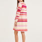 Gianni Pink Striped V-neck Mini Dress