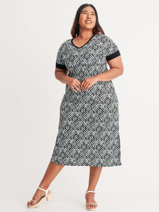 Penelope Blue Classic Side Slit Maternity Dress