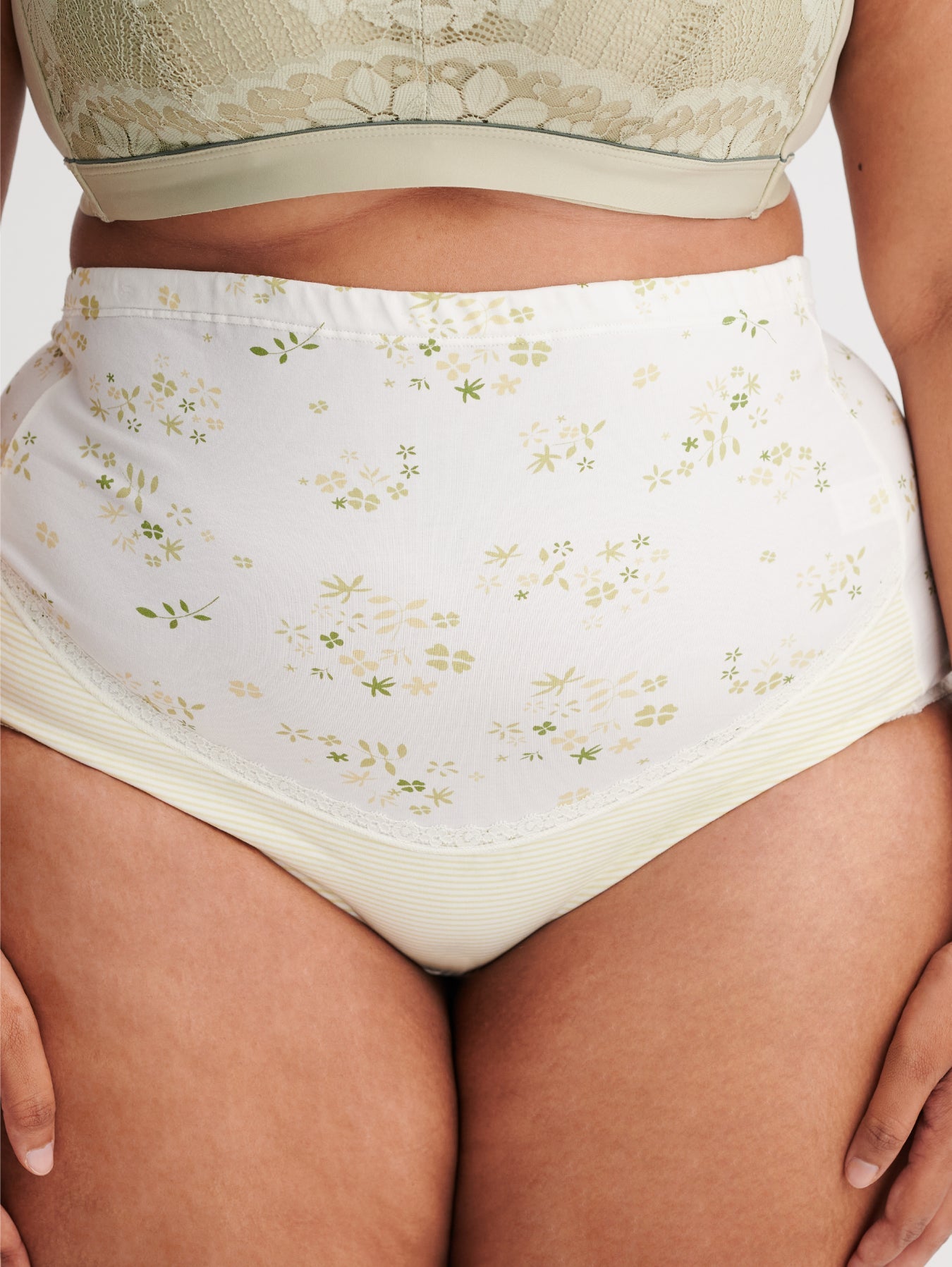 Floral Print High Waist Over The Bump Brief
