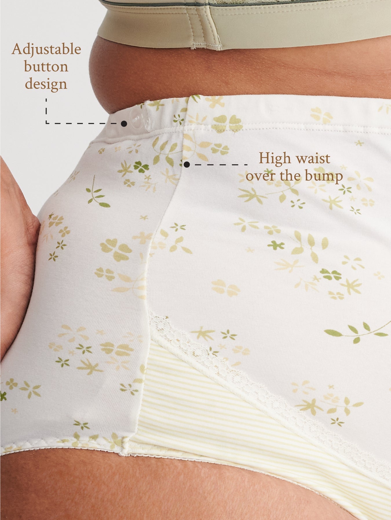 Floral Print High Waist Over The Bump Brief